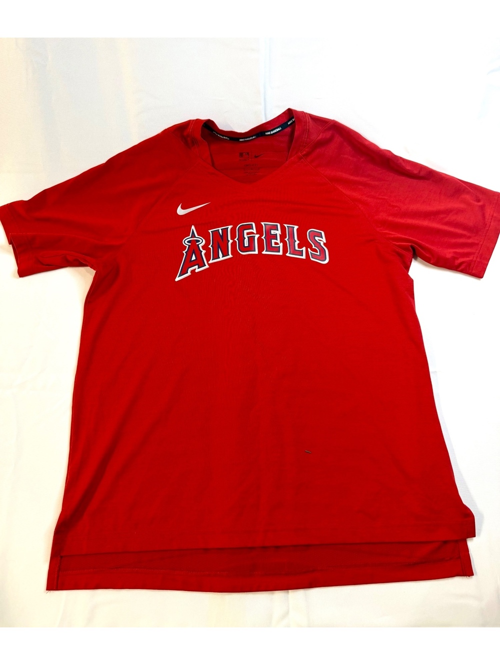 Nike MLB Authentic Los Angeles Angels Red Dri-FIT Baseball T-Shirt Size L